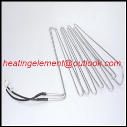 Defrost heater for evaporator with refrigerator aluminum tube heater