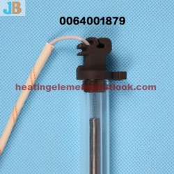 Glass tube heater for refrigerator defrost heater